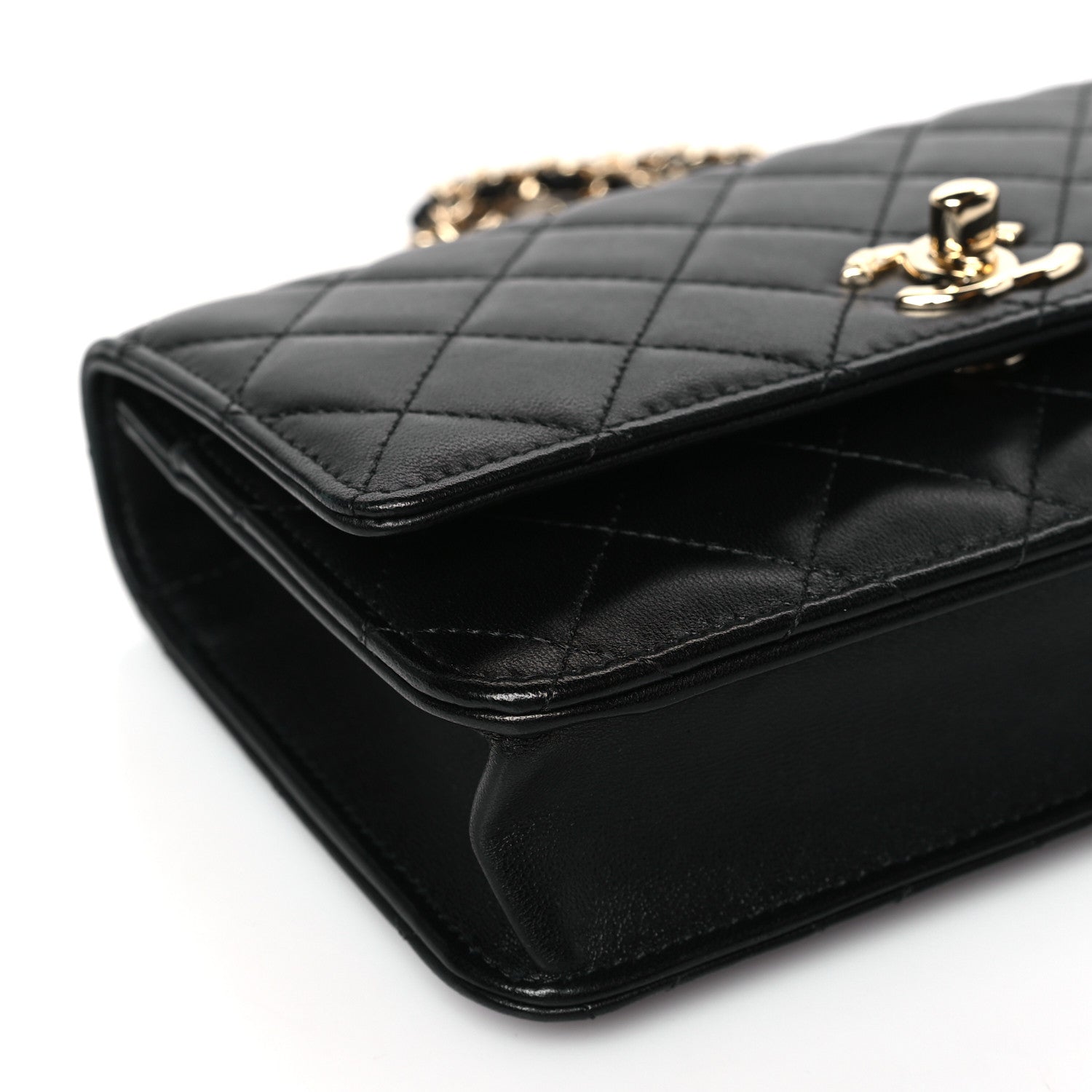 Chanel Lambskin Quilted Trendy CC Wallet On Chain WOC Black 8 of 9