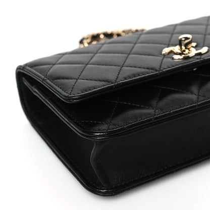 Chanel Lambskin Quilted Trendy CC Wallet On Chain WOC Black 8 of 9