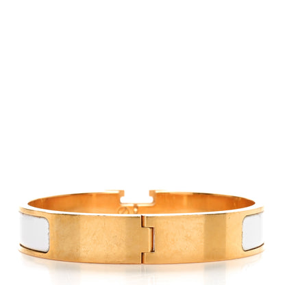 Hermes Enamel Narrow Clic Clac H Bracelet PM White 3 of 4