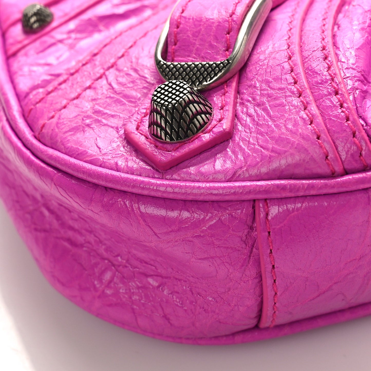 Agneau Arena Le Cagole Mini Purse With Chain Lipstick Pink