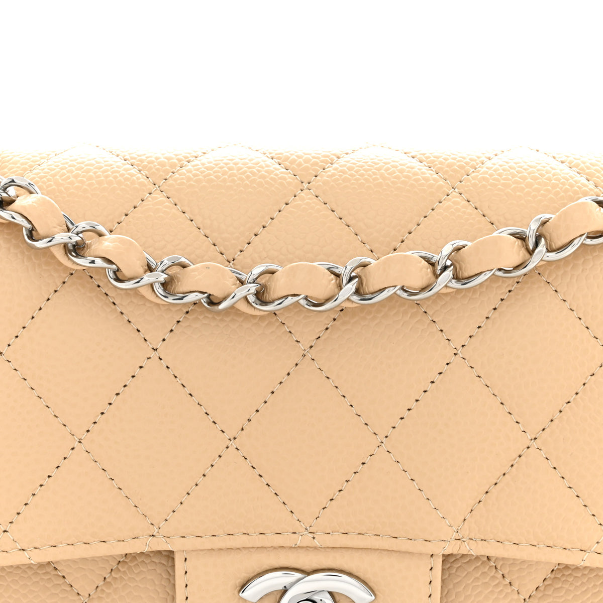 Chanel Caviar Quilted Small Double Flap Beige 8 of 10