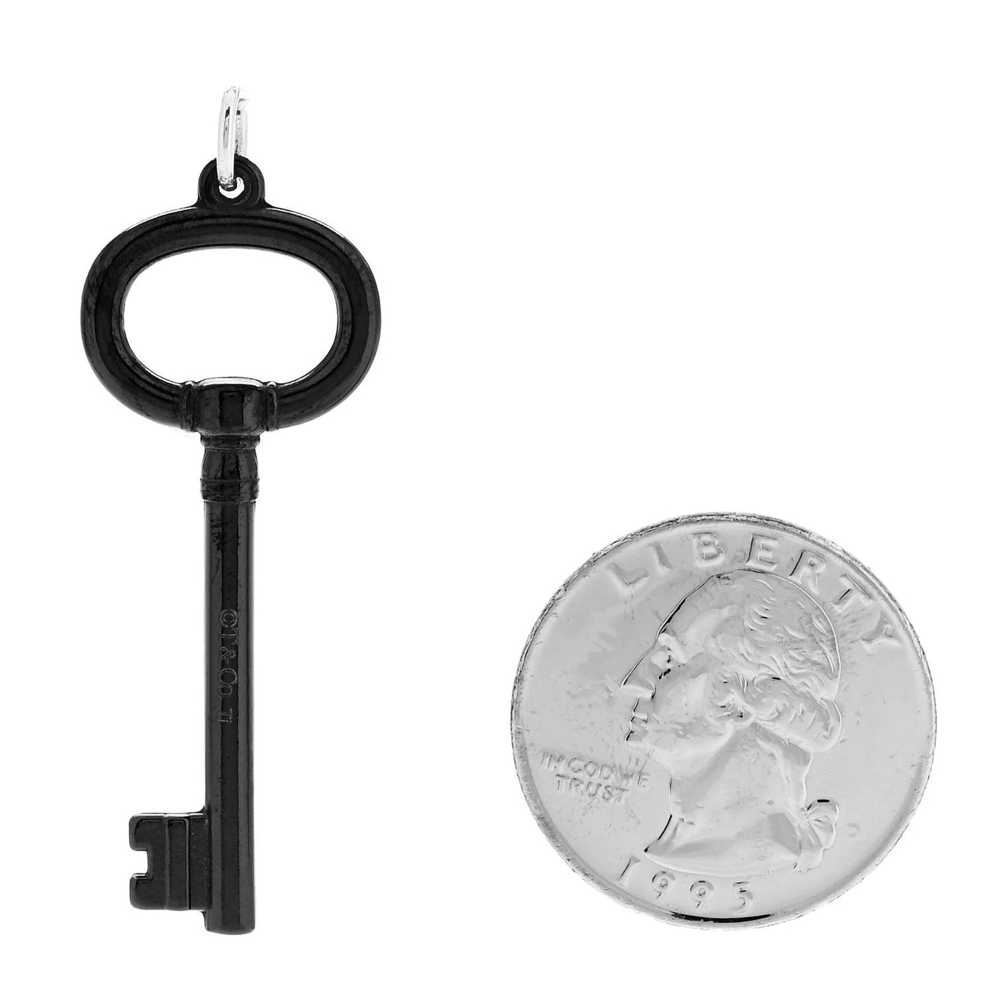 Black Titanium Oval Key Pendant