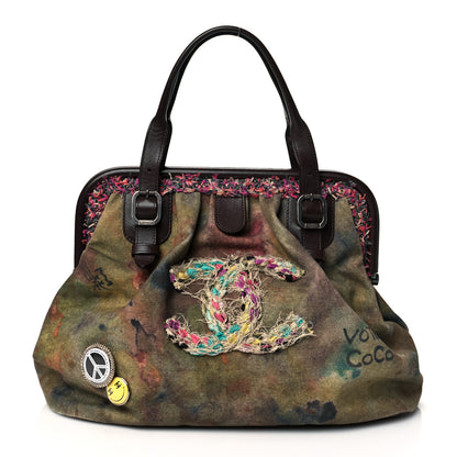 Chanel Washed Toile Graffiti On The Pavements Bowler Khaki Multicolor 1 of 11