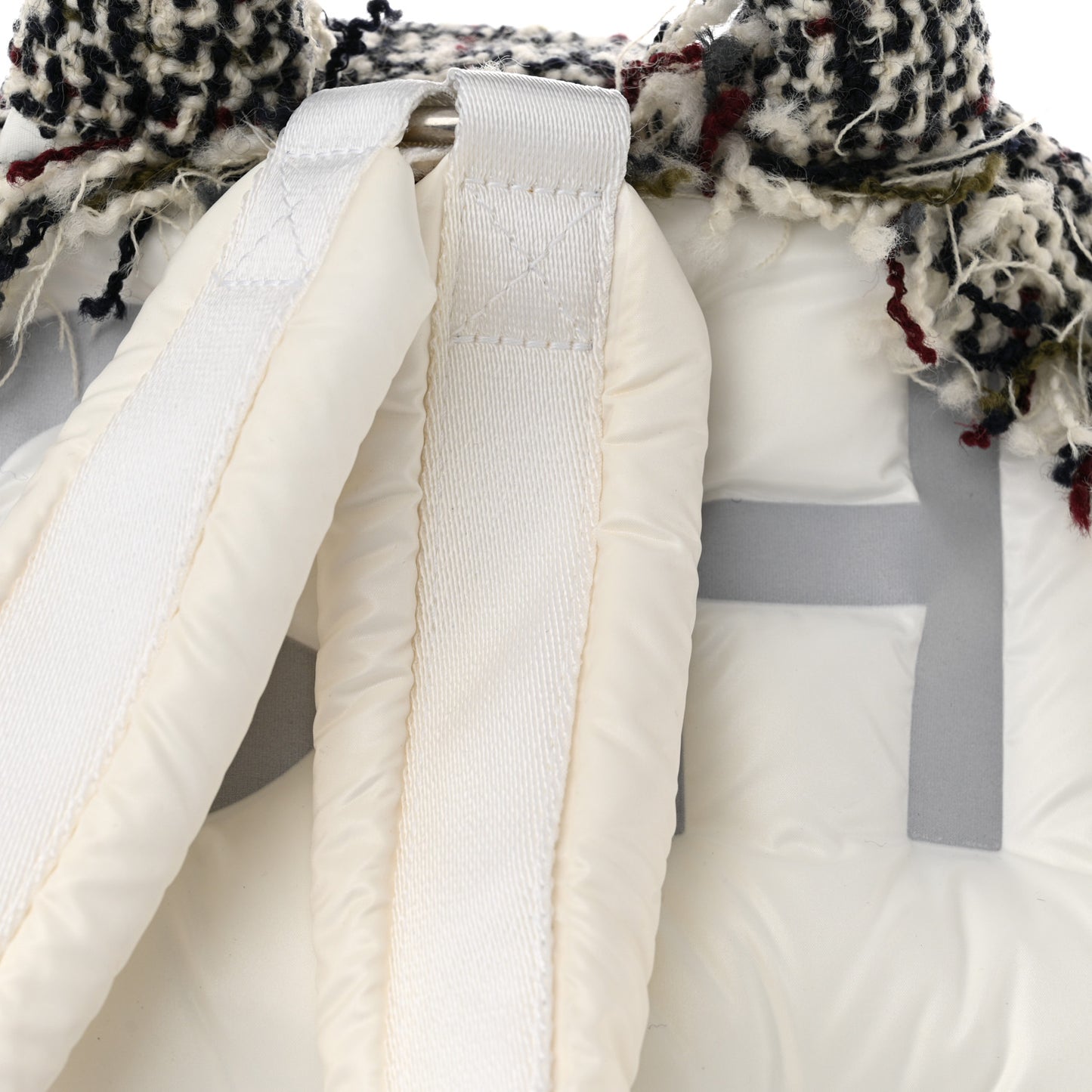 Nylon Tweed Coco Neige Small Doudoune Backpack Ivory