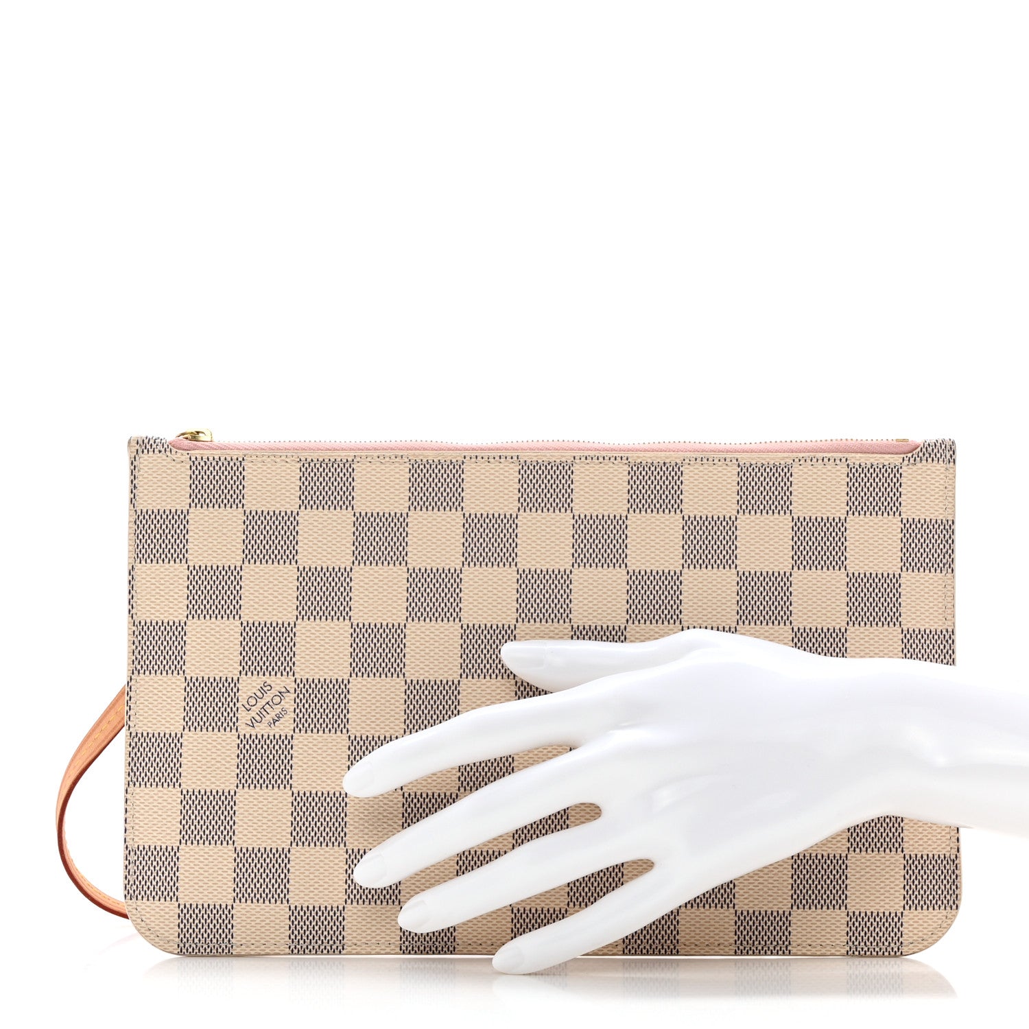Louis Vuitton Damier Azur Neverfull MM GM Pochette Rose Ballerine 2 of 18