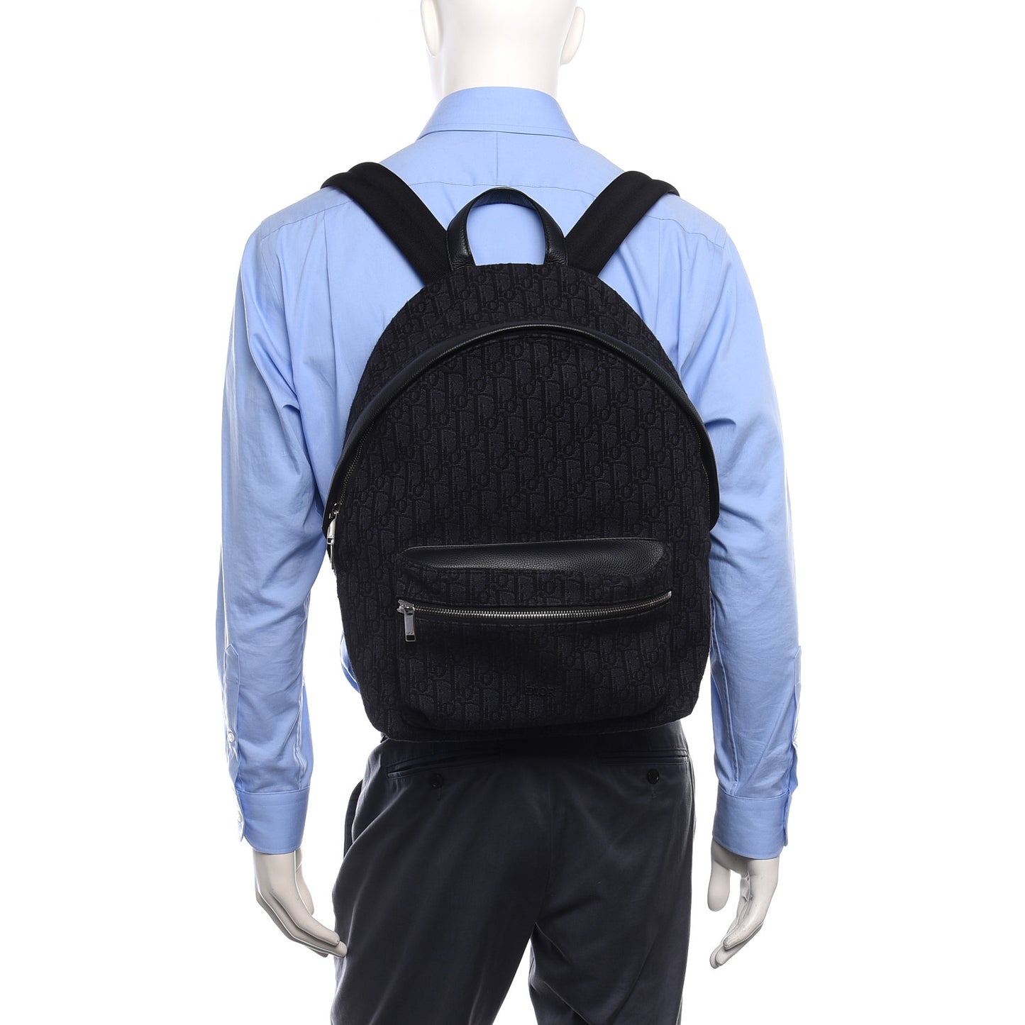 Oblique Calfskin Rider Backpack Black
