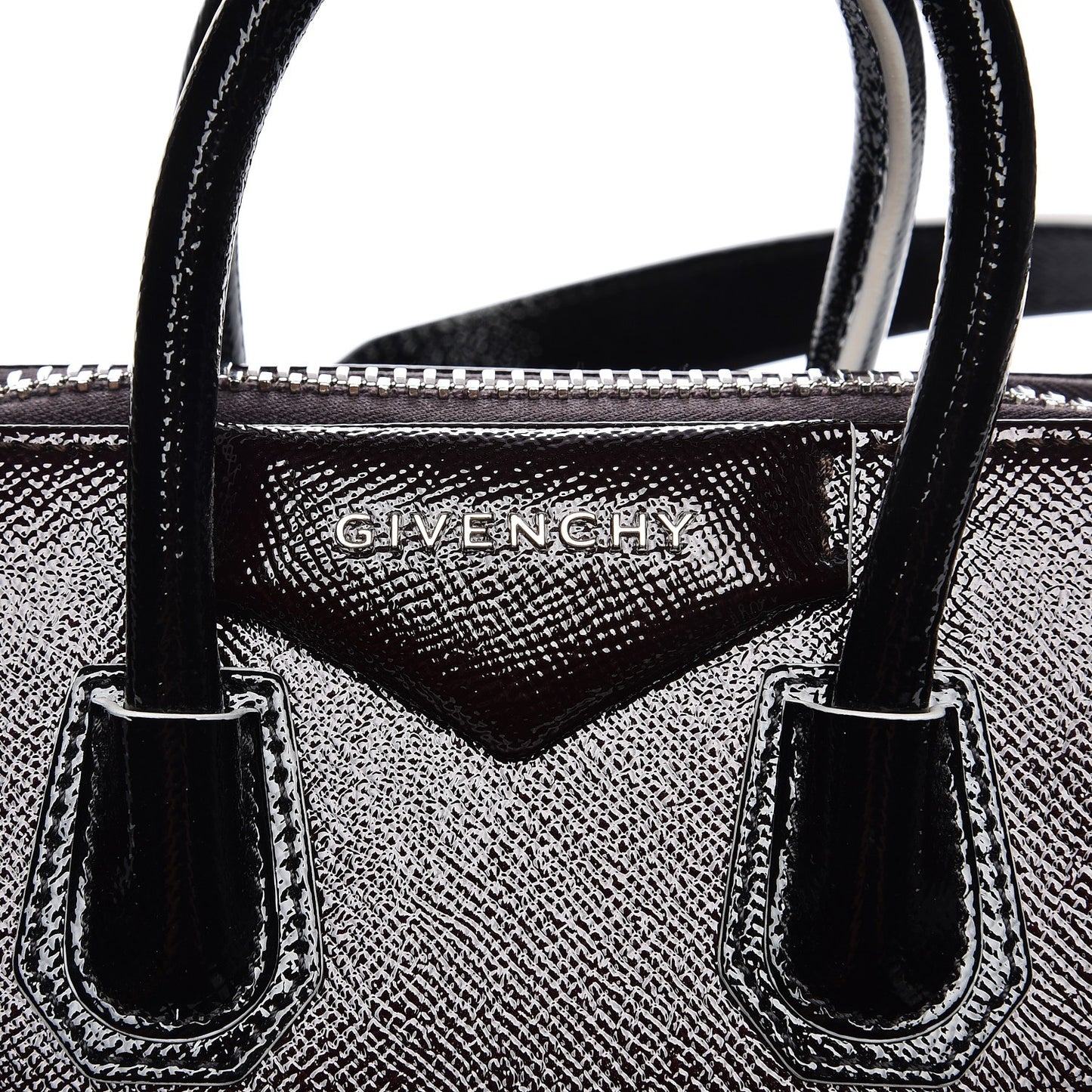 Patent Mini Tri-Color Antigona Black White Brown
