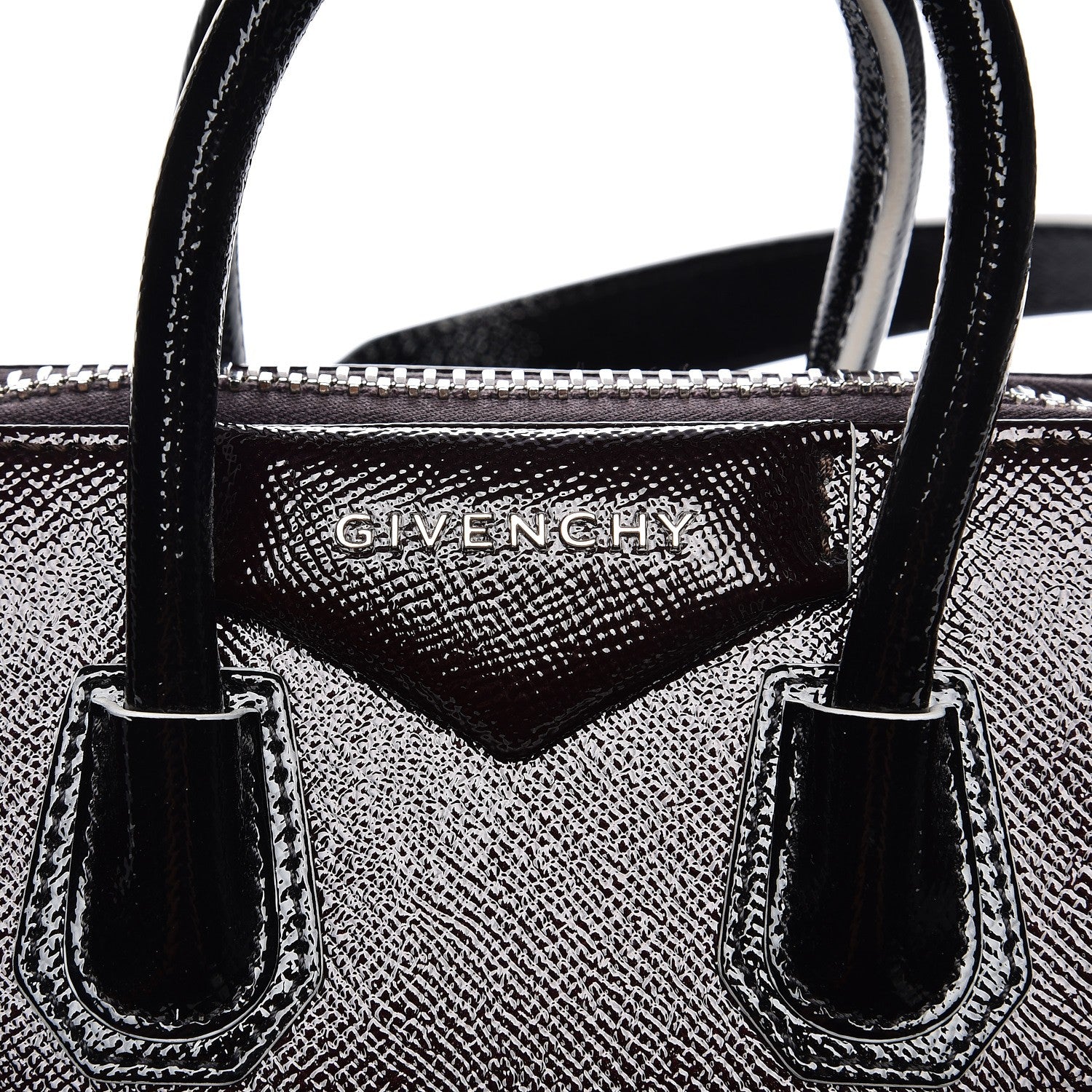 Givenchy Patent Mini Tri-Color Antigona Black White Brown 7 of 9