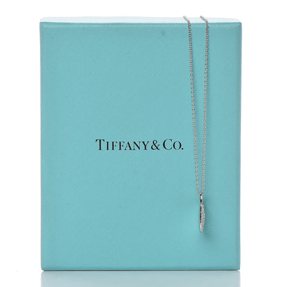 Tiffany Platinum Diamond Small Vintage Lock Pendant Necklace 1 of 7