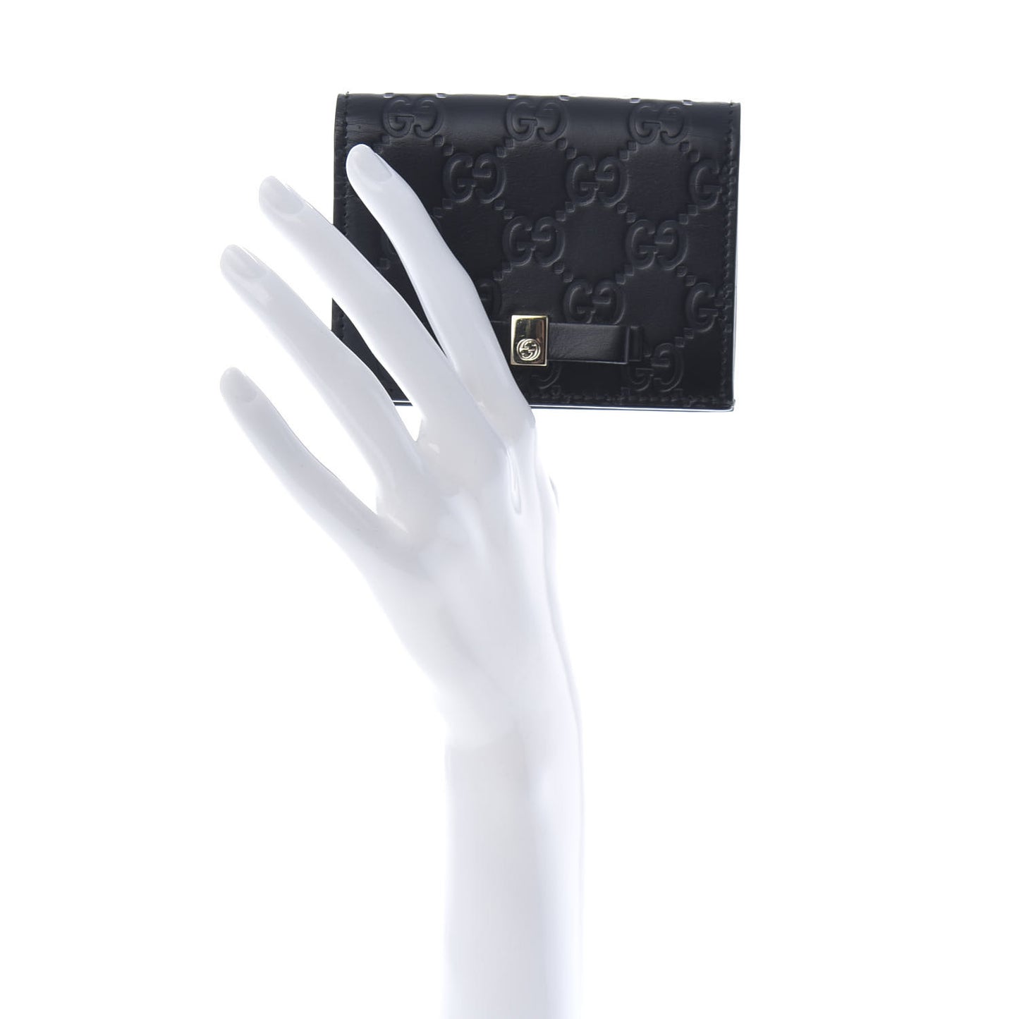 Guccissima Signature Bowy Card Case Wallet Black