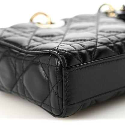 Christian Dior Lambskin Cannage Medium Lady D-Joy Black 9 of 10