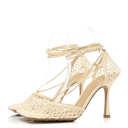 Bottega Veneta Mesh Nappa Stretch Ankle Tie Sandals 39 Toile 3 of 7