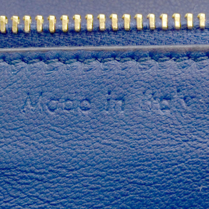 Celine Leather Medium Classic Box Flap Bag Blue 7 of 9