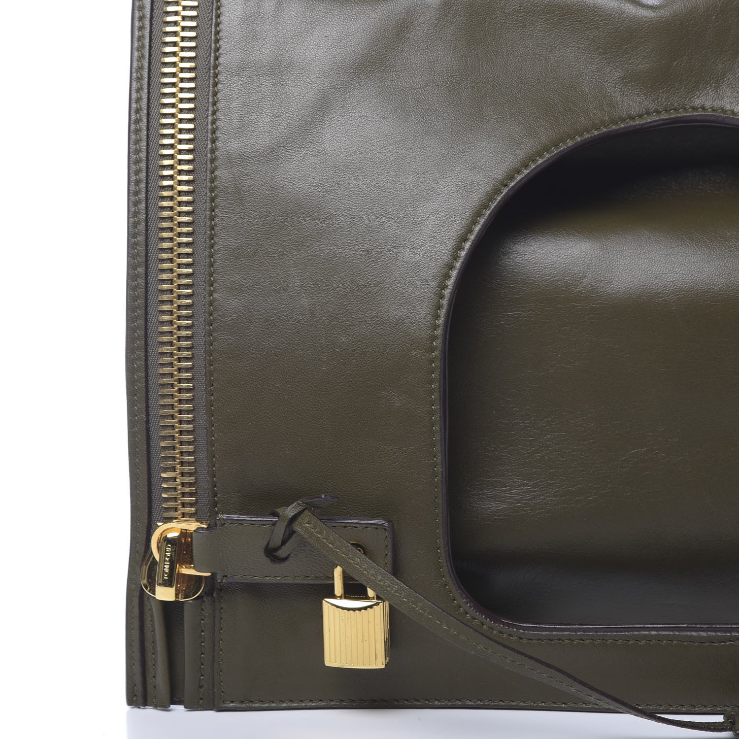 Tom Ford Ramskin Large Alix Padlock Zip Shoulder Bag Green 12 of 12