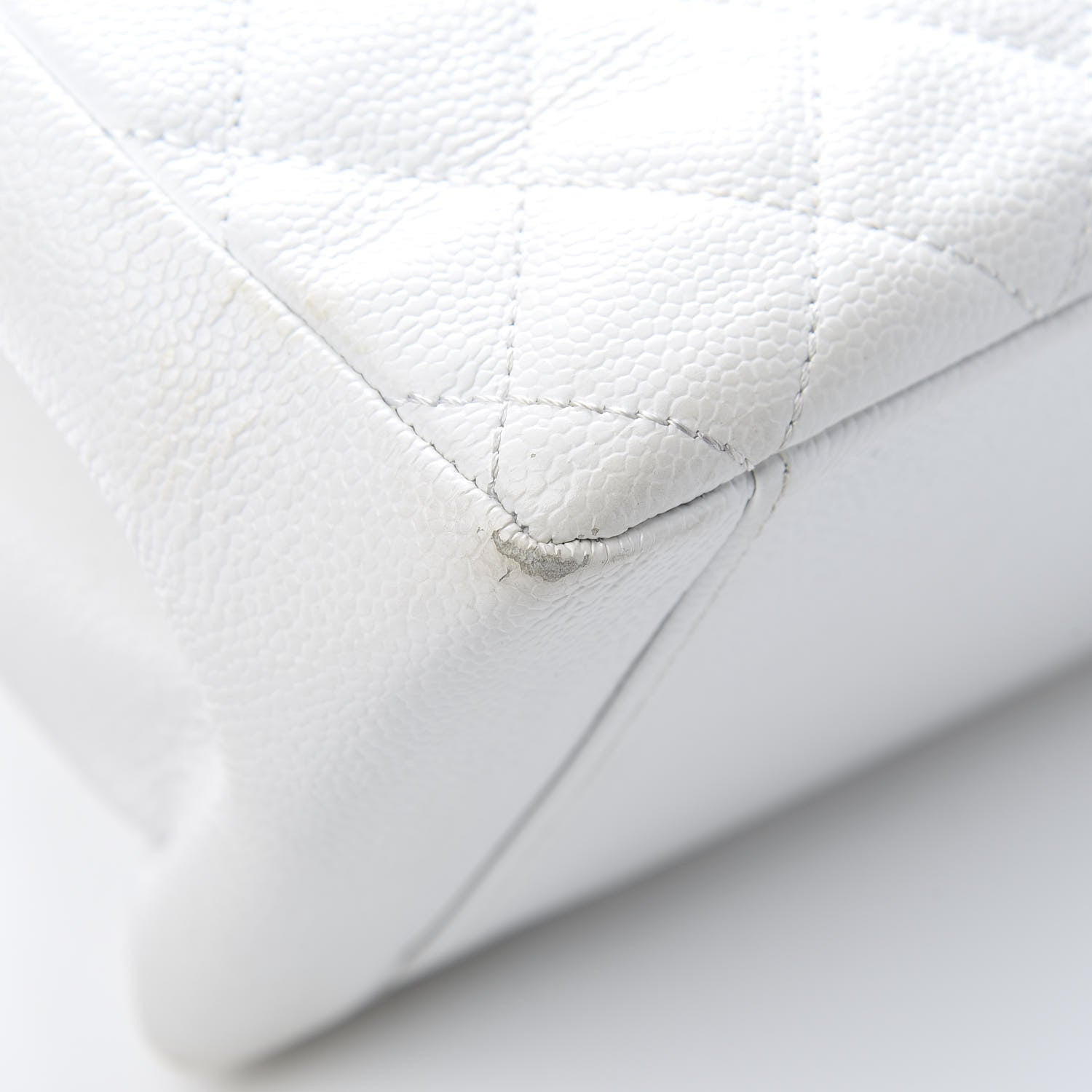 Chanel Caviar Quilted Grand Shopping Tote GST White 8 of 16