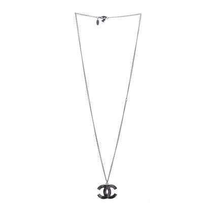 Chanel Ruthenium Globe CC Pendant Necklace Dark Silver 3 of 6