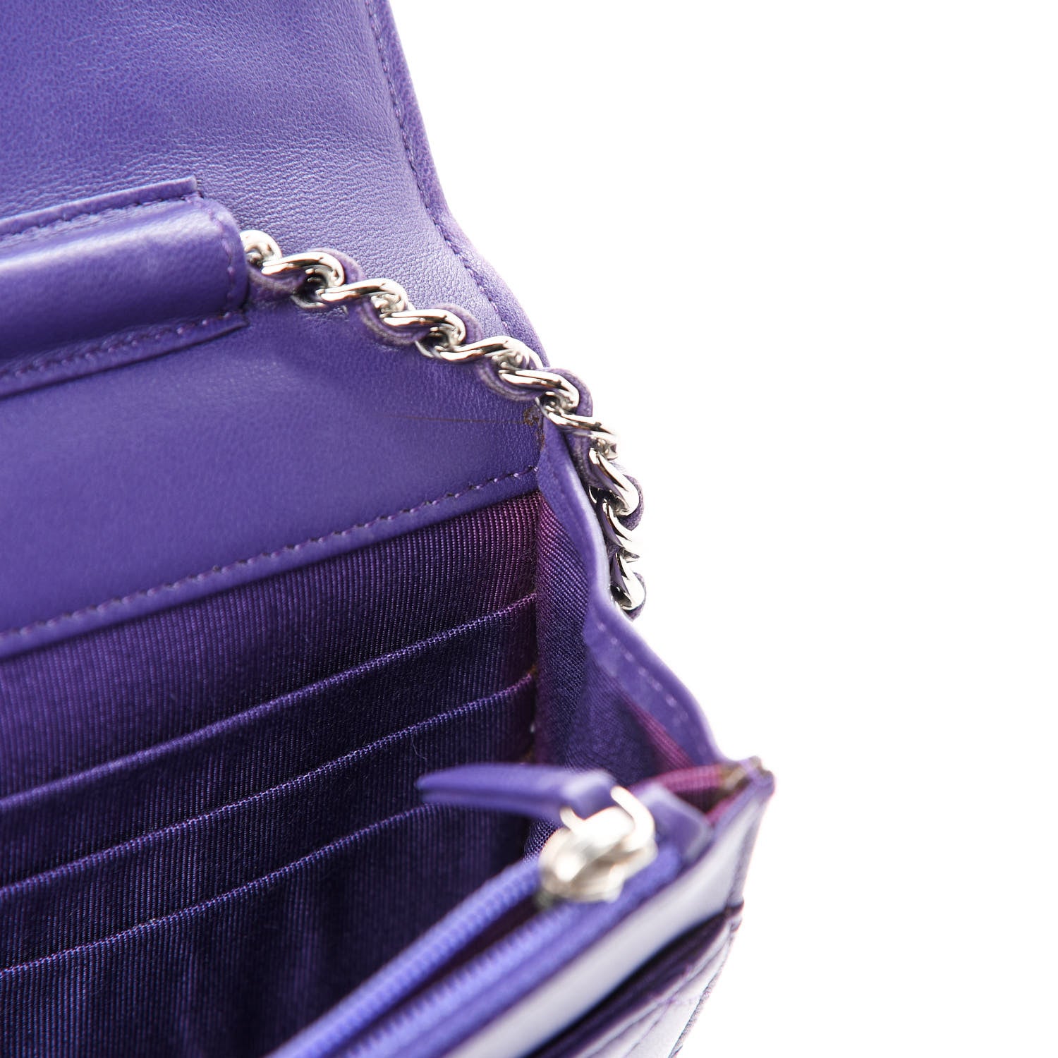 Chanel Lambskin Quilted Reissue Wallet On Chain WOC Purple 11 of 11