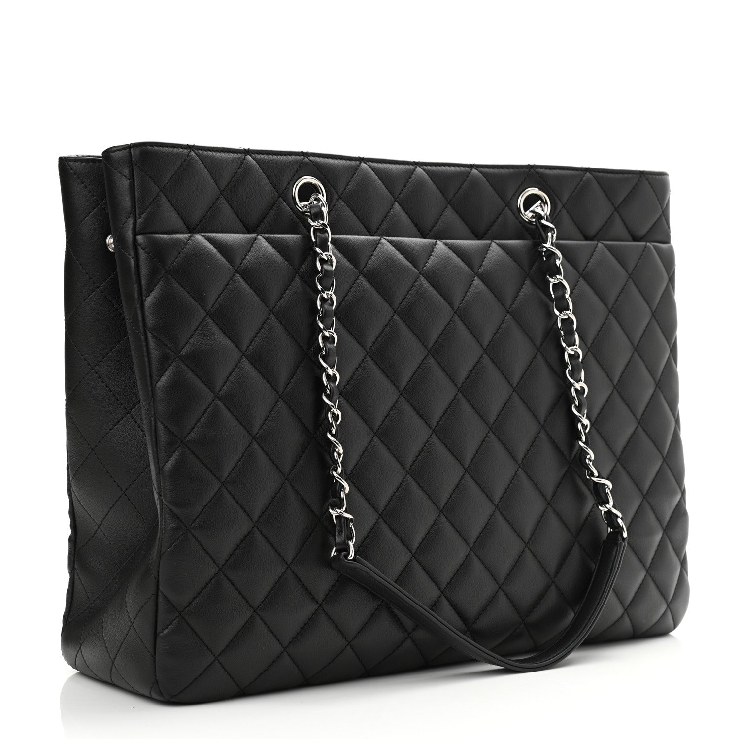 Chanel Calfskin Quilted Large Classic Shopping Tote Black 3 of 11