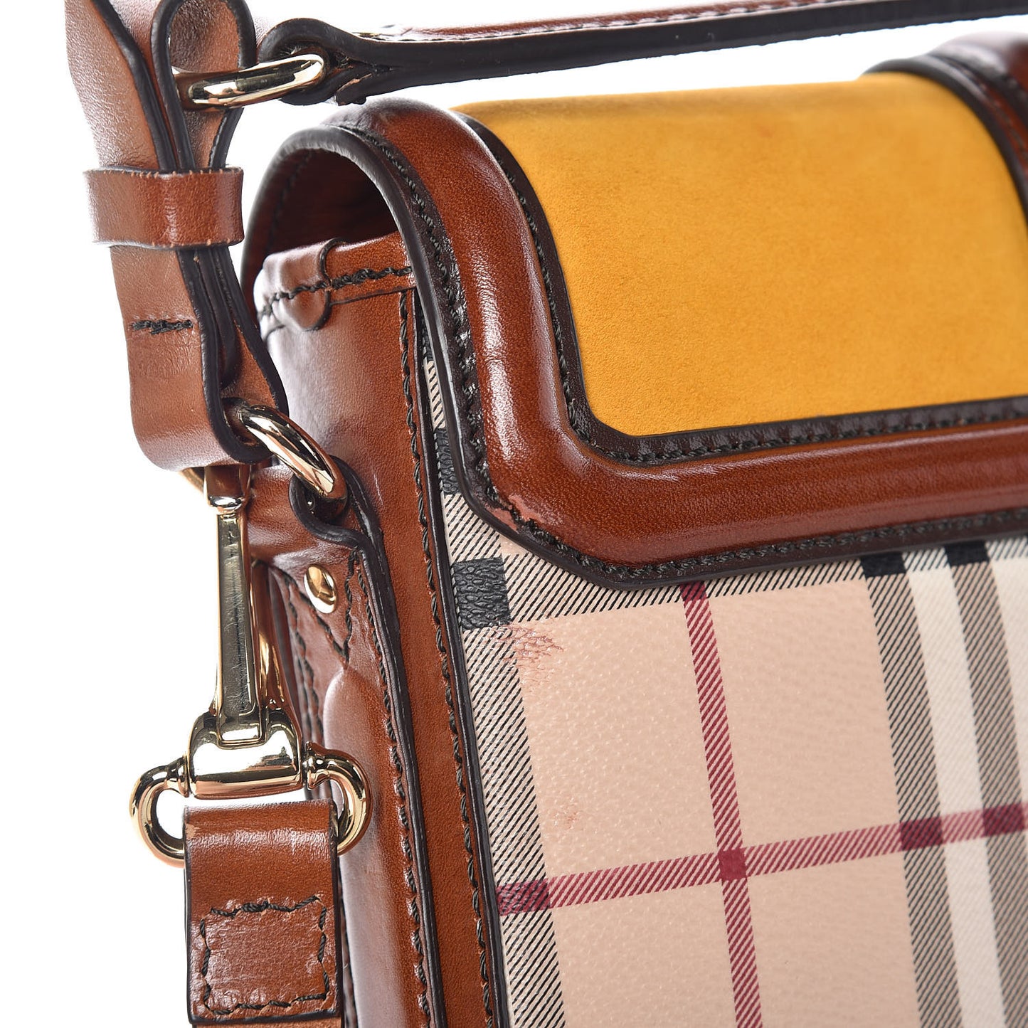 Haymarket Check Suede Small Brickfield Crossbody Butternut