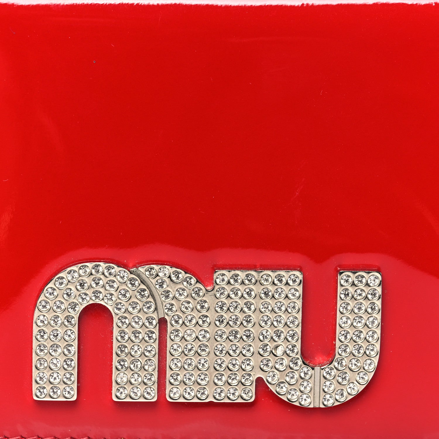 Miu Miu Vernice Crystal Logo Wallet Red 7 of 13
