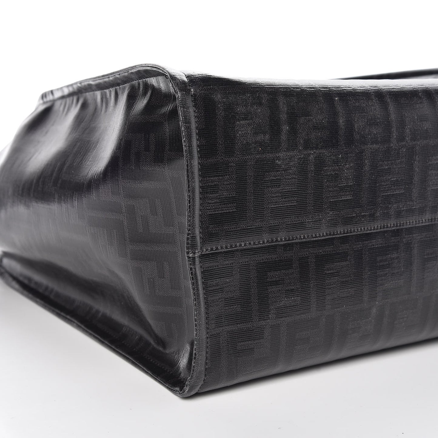 X FILA Glazed Fabric FF 1974 Mania Shopping Tote Bag Black White