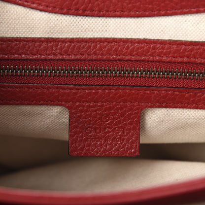 Gucci Cellarius Calfskin Feline GG Marmont Flap Shoulder Bag Vulcanic Red 7 of 9