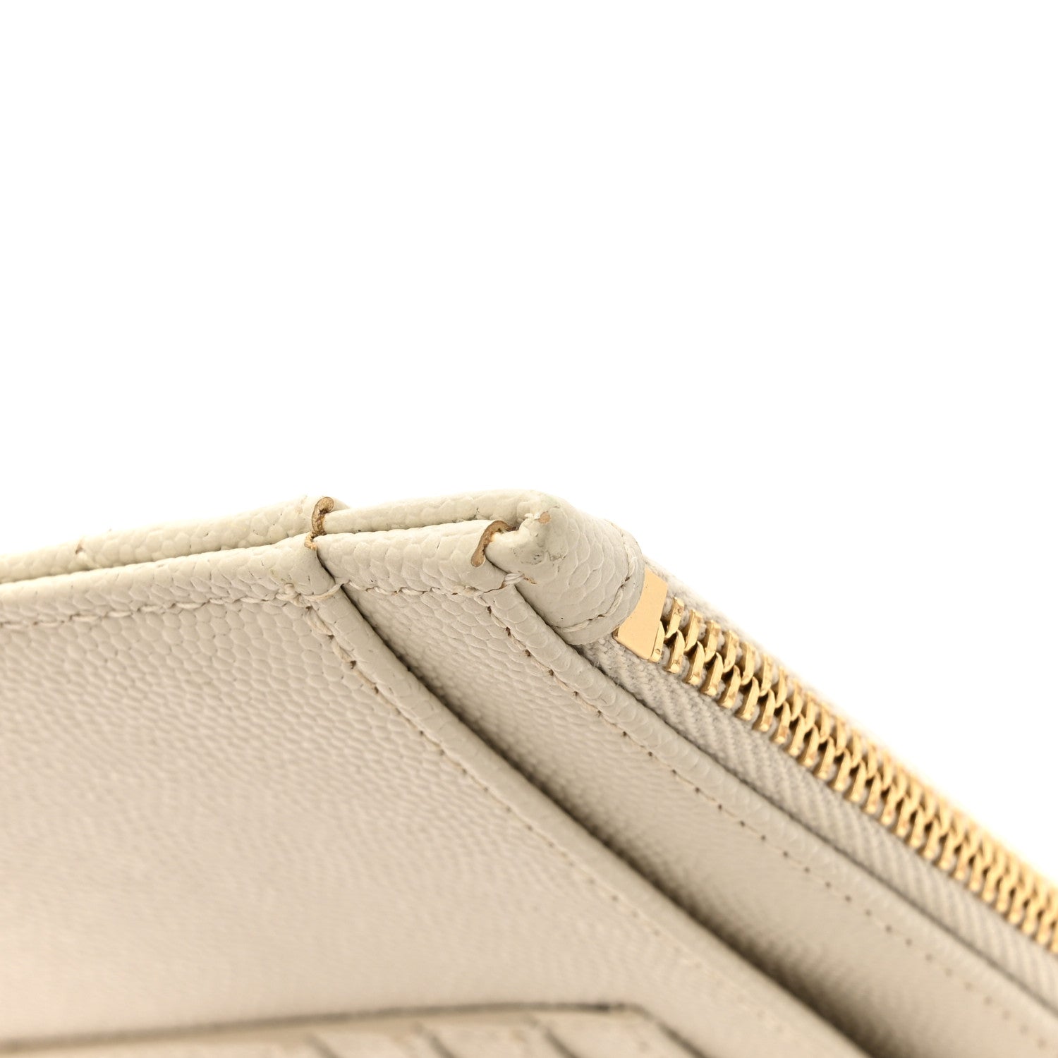 Saint Laurent Grain De Poudre Chevron Monogram Large Bill Pouch Blanc Vintage 8 of 10