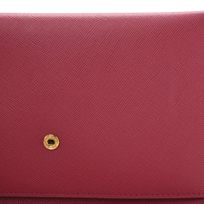 Prada Saffiano Metal Large Flap Wallet Peonia 10 of 12