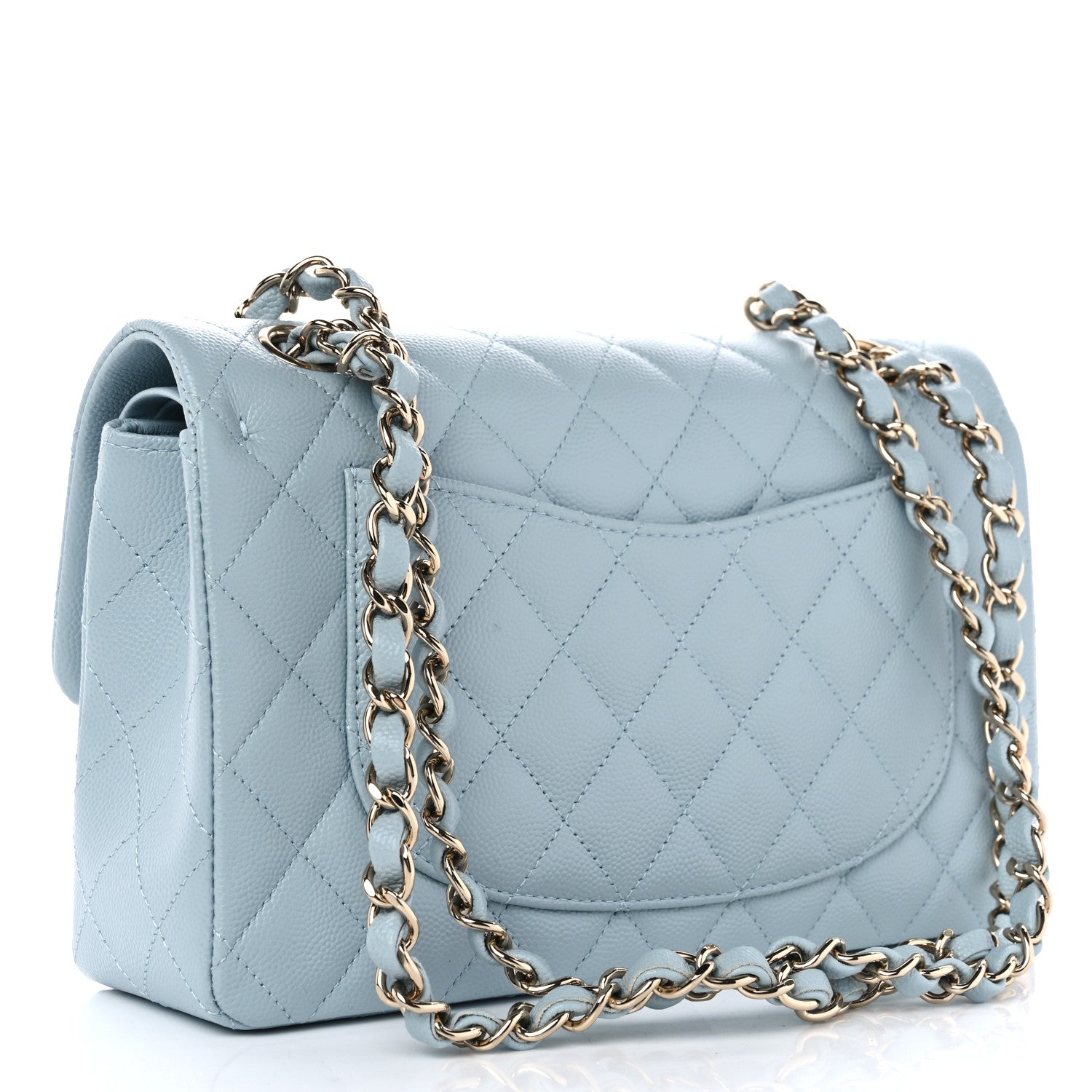 Chanel Caviar Quilted Small Double Flap Light Blue 3 of 12