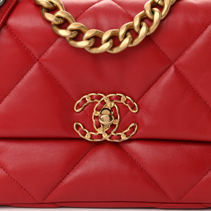Chanel Lambskin Quilted Medium Chanel 19 Flap Red 8 of 11