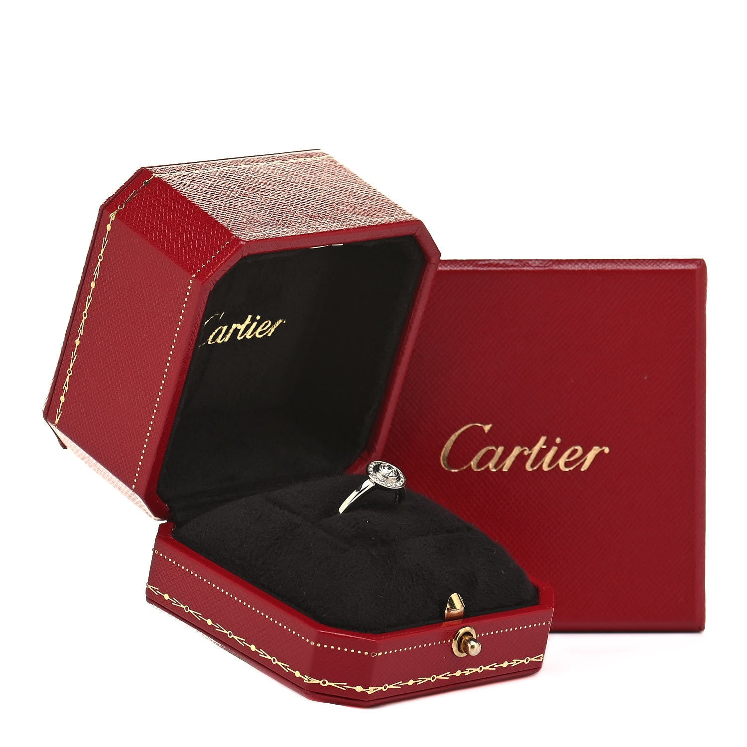 Cartier Platinum Diamond .22ct D'Amour Solitaire Engagement Ring 48 4.5 5 of 5