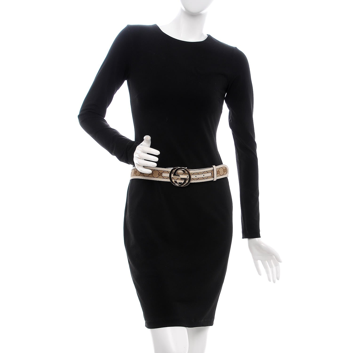 Gucci Monogram Interlocking G Belt 85 34 Off White 2 of 6