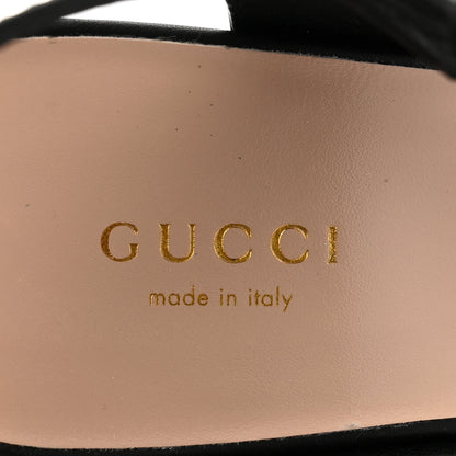 Gucci Cosmos Softy Calfskin Wooden Interlocking G Cut-Out 30/120mm Platform Sandals 38 Black 7 of 10