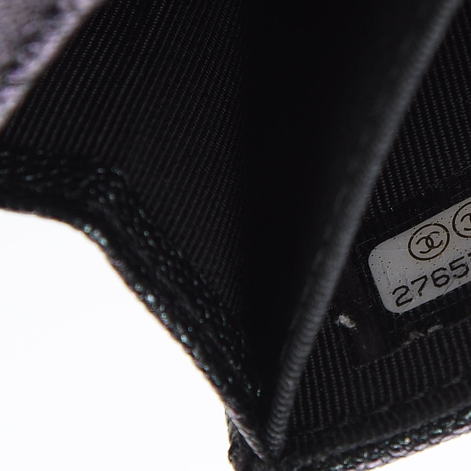 Chanel Iridescent Caviar Quilted Flap Card Holder Wallet Black 7 of 8
