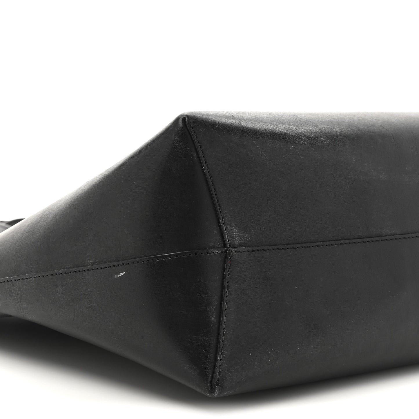 Calfskin Shopping Tote Black Flamma