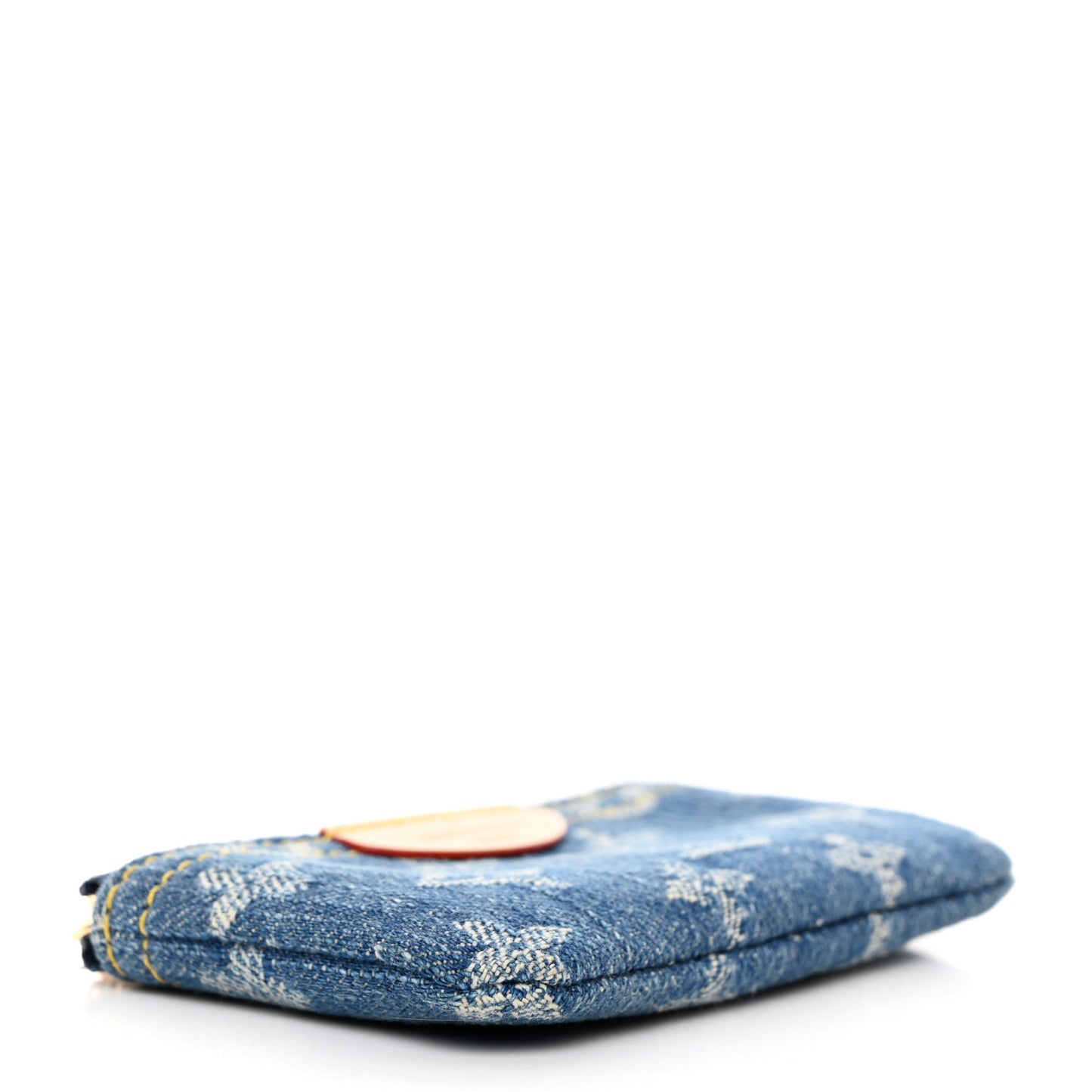 Monogram Denim Key Pouch Denim Blue