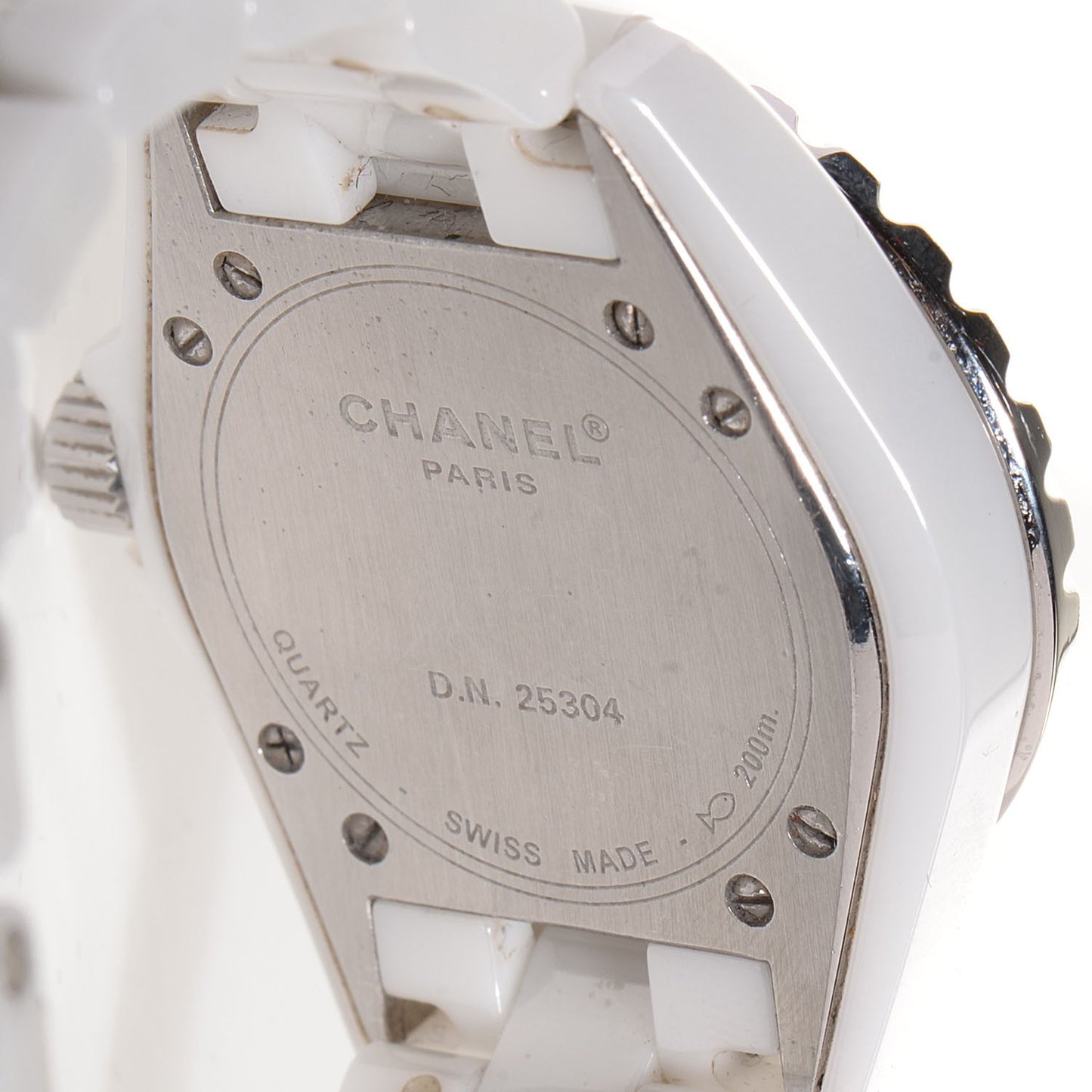 Stainless Steel Ceramic Diamond 33mm J12 Quartz Watch White