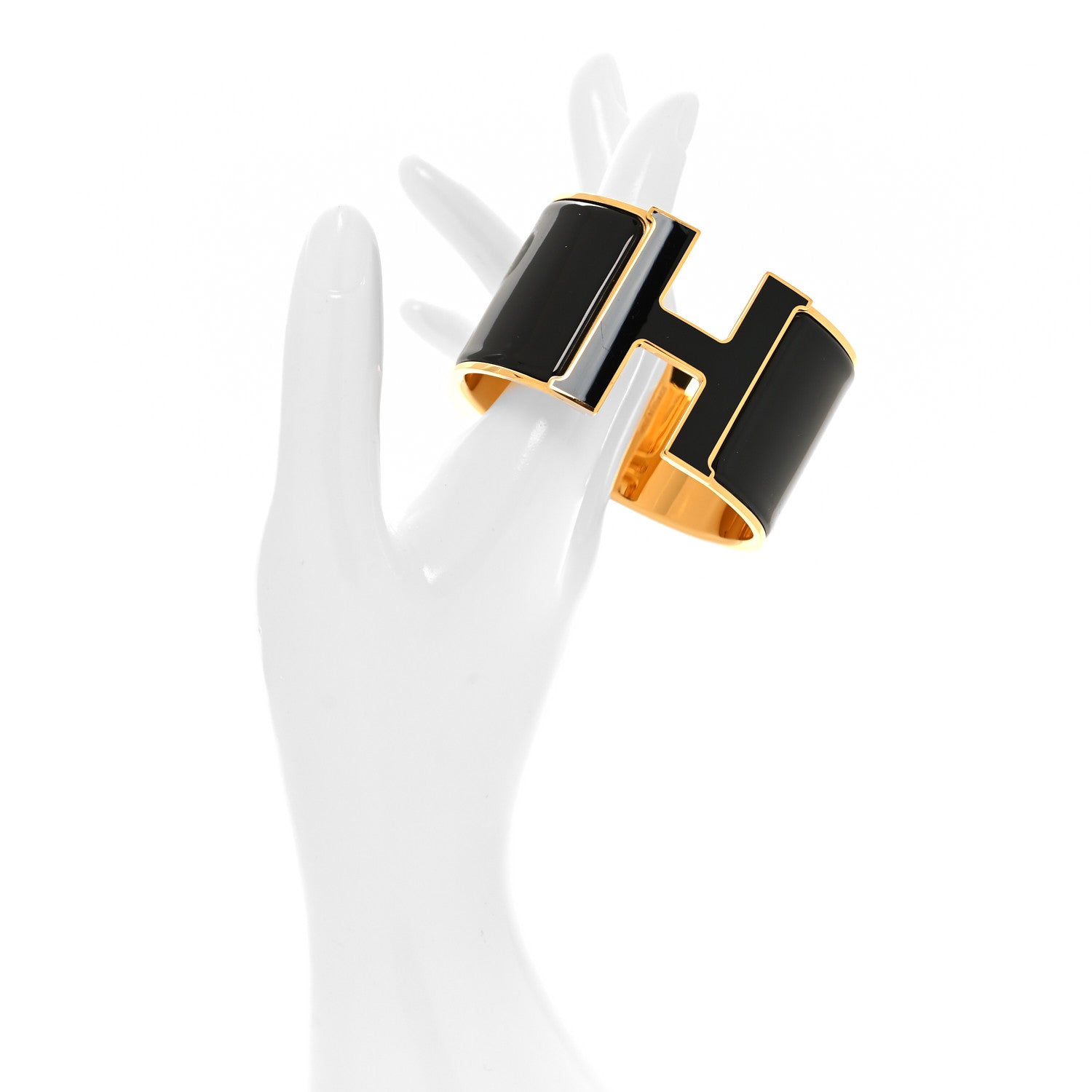 Hermes Enamel Extra Wide Clic Clac H Bracelet PM Black 2 of 4