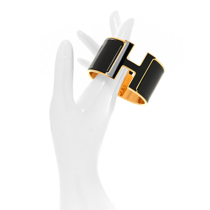 Hermes Enamel Extra Wide Clic Clac H Bracelet PM Black 2 of 4