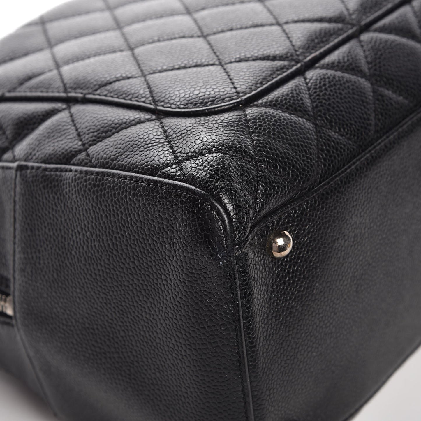 Caviar Quilted Bowler Black