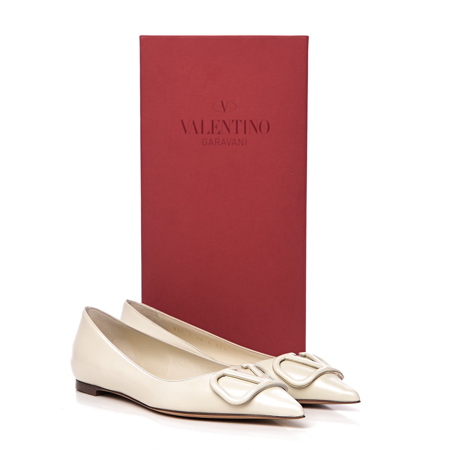 Valentino Garavani Nappa Vlogo Flats 37.5 Light Ivory 10 of 10
