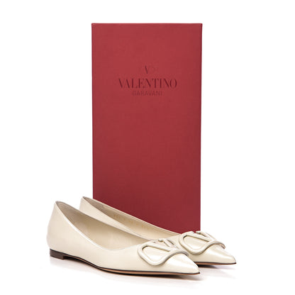 Valentino Garavani Nappa Vlogo Flats 37.5 Light Ivory 10 of 10