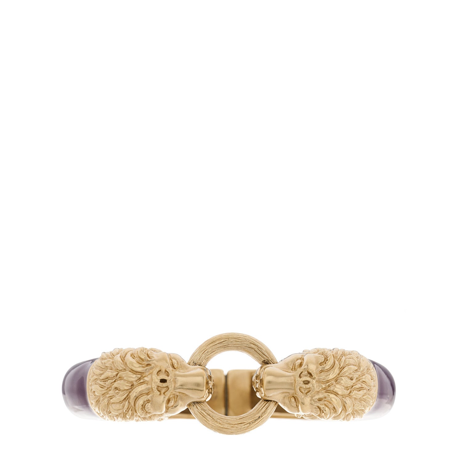 Chanel Enamel Lion Head Bracelet Purple Gold 1 of 3