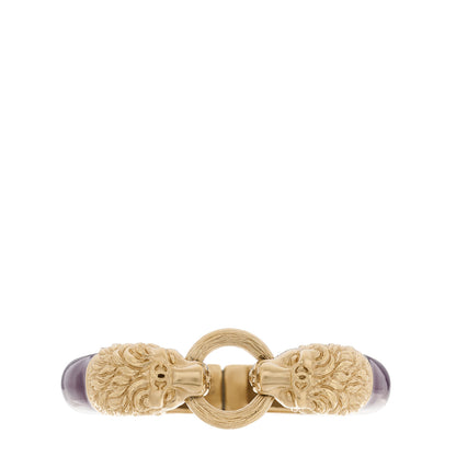 Chanel Enamel Lion Head Bracelet Purple Gold 1 of 3