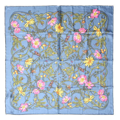 Gucci Silk Twill Flowerwebby Square Scarf Sky Blue 1 of 5