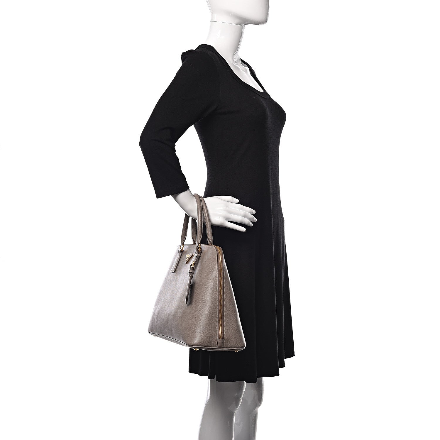 Prada Saffiano Lux Large Promenade Tote Argilla 2 of 10