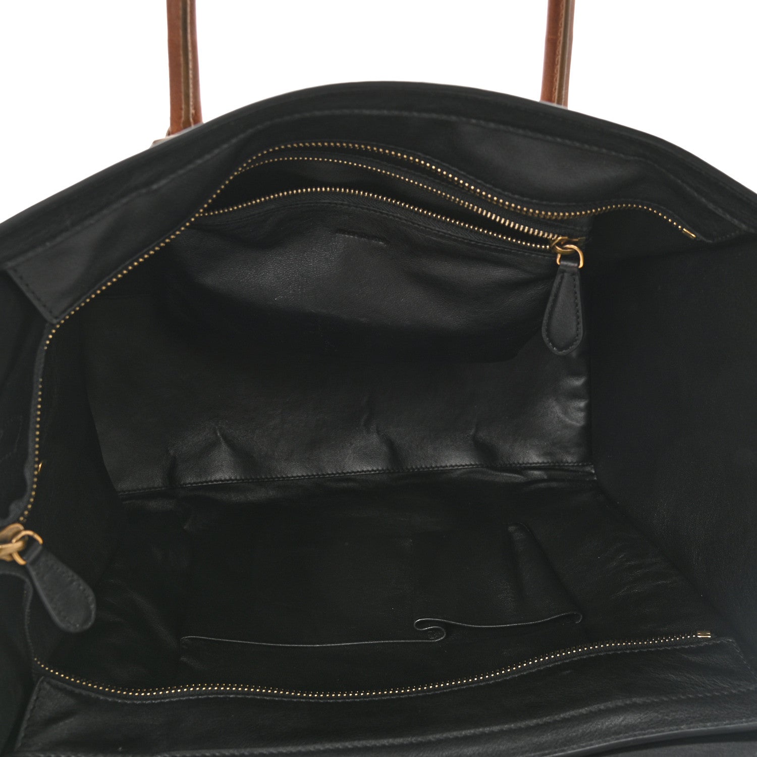Celine Calfskin Linen Tri-Color Shoulder Luggage Beige 5 of 10
