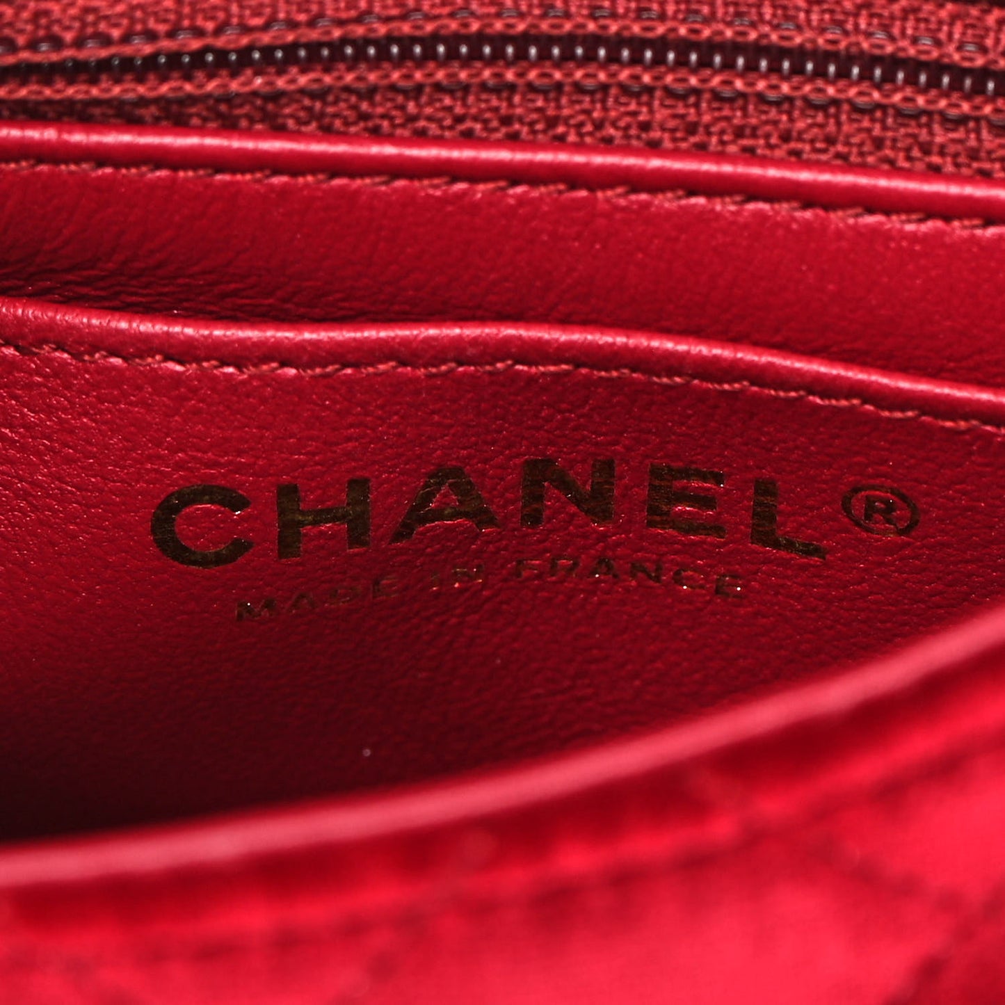 Velvet Enamel Mini Flap Red