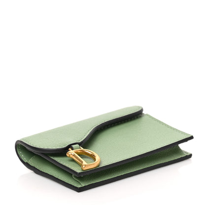 Christian Dior Goatskin Saddle Card Holder Light Green 4 of 7