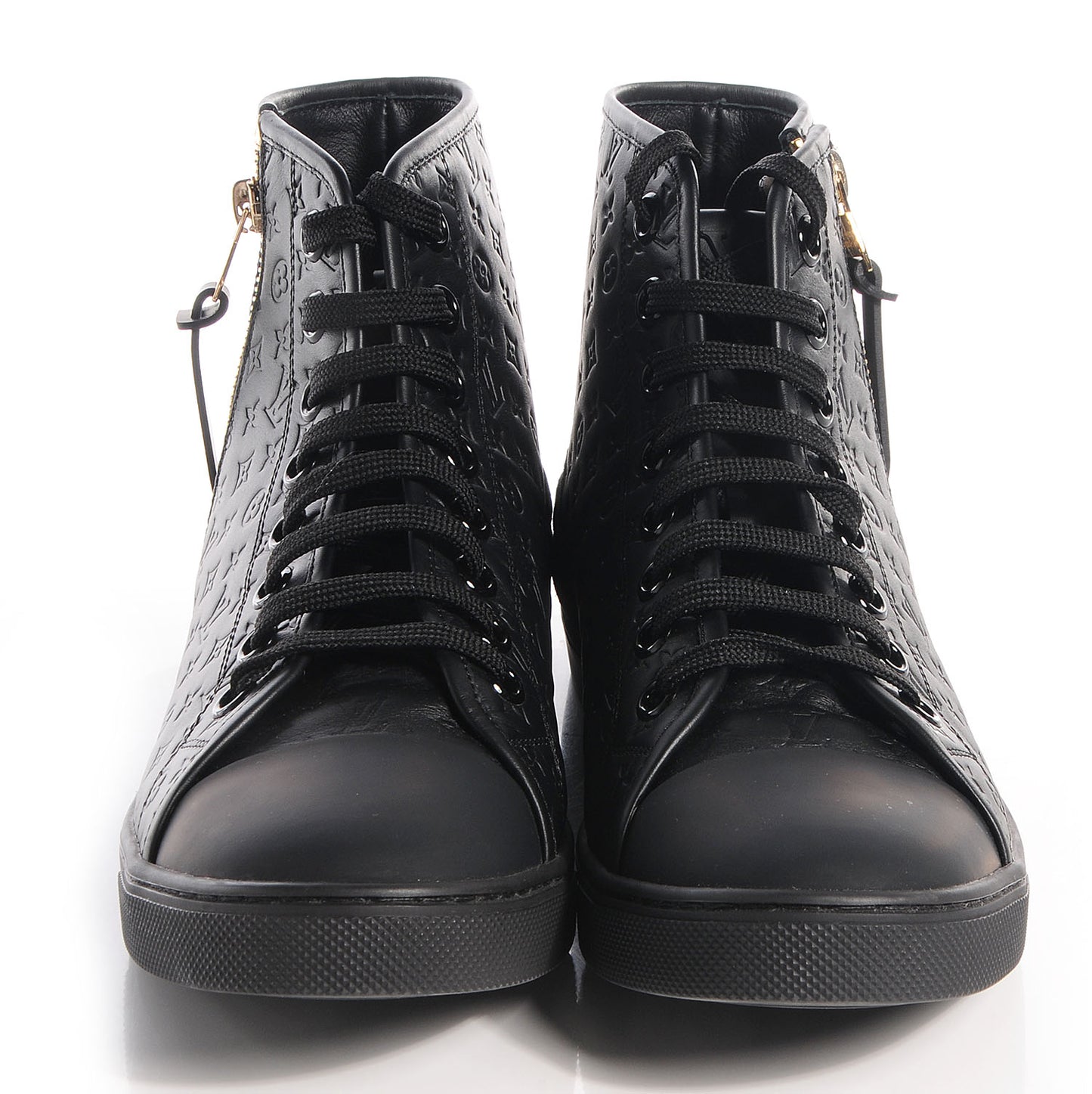 Calfskin Monogram Embossed Punchy Sneakers 39.5 Black